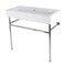 Kingston Brass 39 Porcelain Console Sink with Stainless Steel Legs, WhitePolished Chrome VPB3917H1ST - alternate 1
